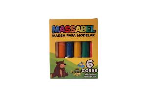 Massinha de Modelar 6 Cores 65g Und - Massabel