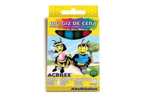 Giz de Cera Big 6 Cores und - Acrilex
