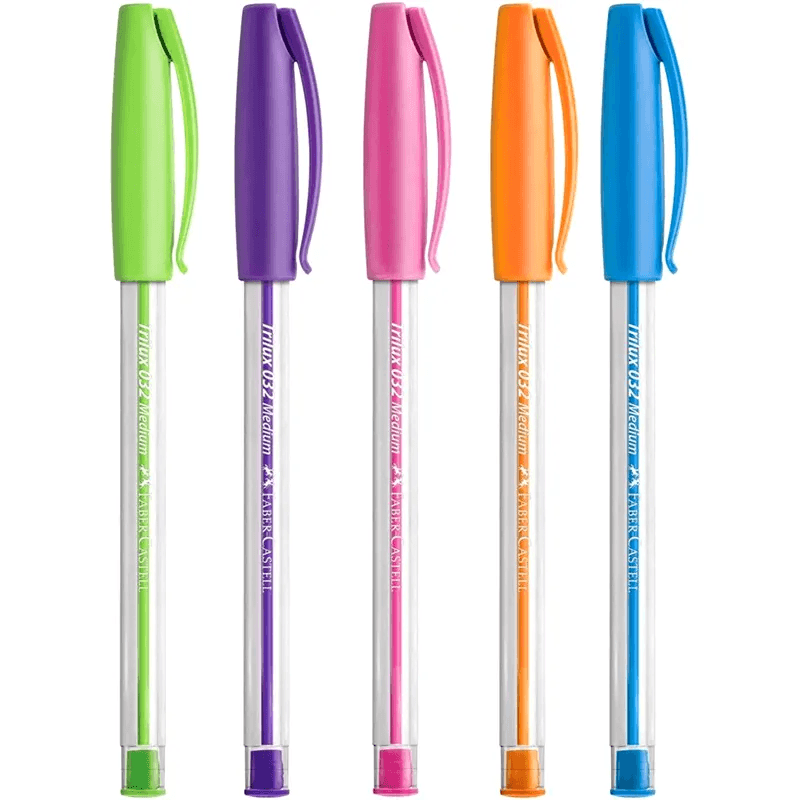 Caneta Esferográfica Trilux 032 M Colors 1.0mm C/ 5 Cores - Faber-Castell