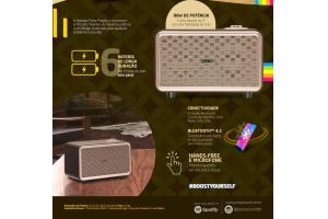 Caixa De Som Retrô Speaker Presley 80W Com Bluetooth - Multilaser