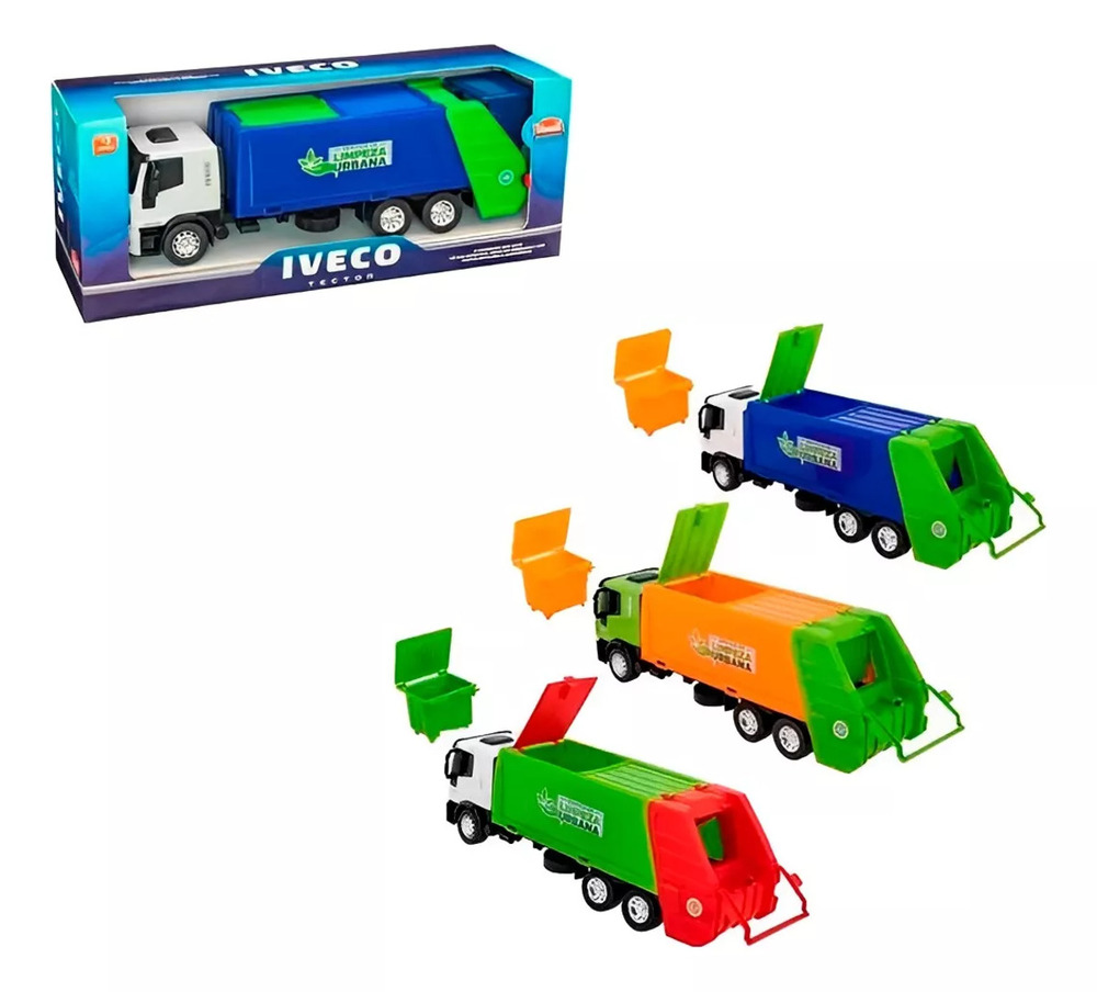 Brinquedo Caminhao Iveco Tector Coletor Limpeza Urbana Usual