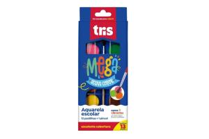 Aquarela 12 cores Mega Aqua Color 12 Cores + Pincel Und - Tris