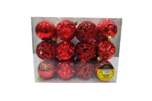 Bola De Natal Decorada 24 Und 6Cm X6Cm - Fartex