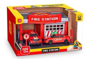 Carrinho Bombeiro Estacao Corpo De Bombeiro 2 Carros - Bstoys 3+