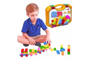 Brinquedo Maleta Blocos De Montar 72 Pçs - Pakiplast