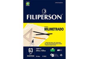 Caderno Milimetrado Bloco com 50fls Branco A3 63g 297x420mm  C. Dura Und - Filiperson