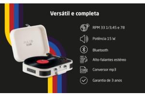 Caixa De Som Retrô Vitrola Pulse Allegro 15W - Multilaser