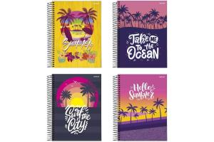 Caderno 1 Matéria 80Fls Surf C. Dura Sortido - Jandaia