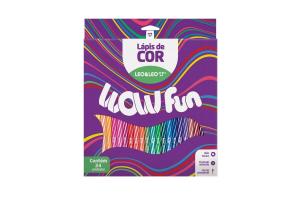 Lápis De Cor Escolar Redondo 24 Cores Und - Leonora