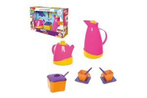 Cozinha Kit Hora Do Café Com Xícaras, Bule E Garrafinha Tons Quentes - Samba Toys 2+