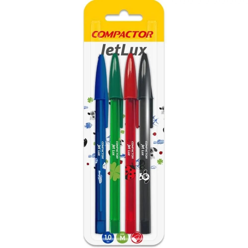 Caneta Esferografica Jet Luz C/ 4 Cores Und - Compactor