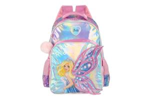 Mochila de Costas Barbie Fada com chaveiro pompom und - Maxlog