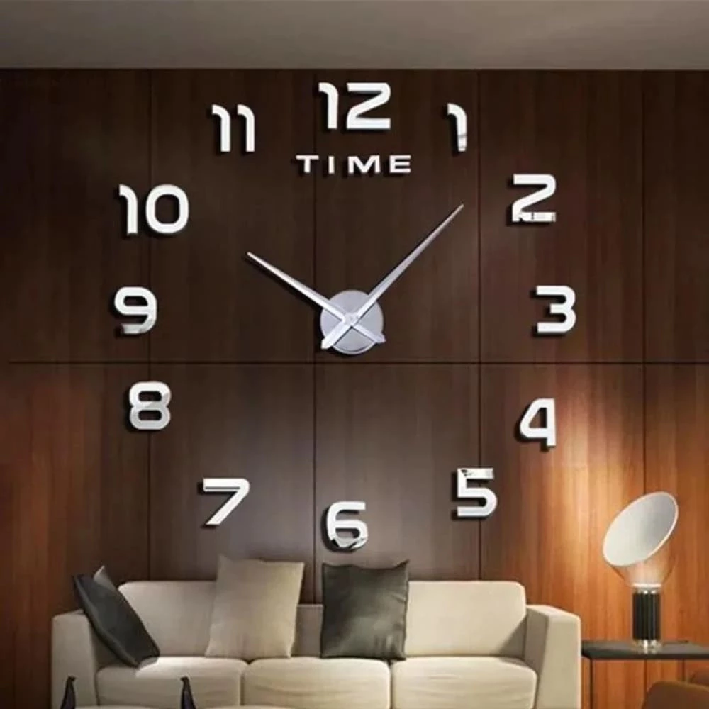 Relógio de Parede 3D Adesivo Decoração DIY Casa 70cm Diametro
