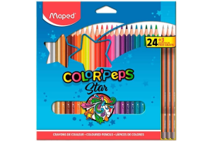 Lápis de cor Maped color peps com 24 cores + 3 lápis escrever