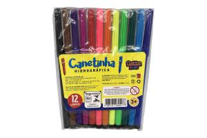 Caneta Hidrocor Kids Fina 12 Cores - Gatte