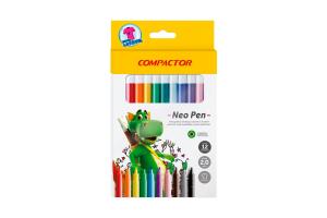 Caneta Hidrocor Neo-Pen 2.0mm Mirim 12 Cores - Compactor