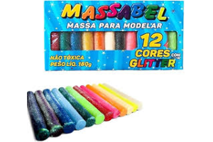 Massa Modelar 12 Cores Gliter 180g Ref-5066