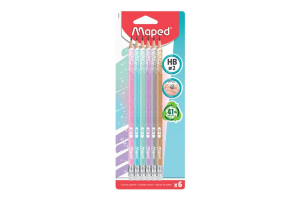 Lapis Grafite Glitter Deco Woodfree Hb Maped Kit Com 6 Unid.