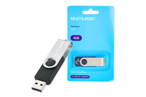 Pen Drive Twist 4GB USB Leitura 10MB/s e Gravação 3MB/s Preto Multilaser - PD586